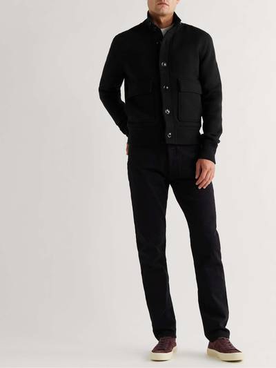 TOM FORD Leather-Trimmed Merino Wool Bomber Jacket outlook