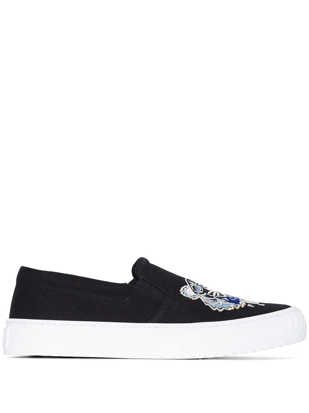 Tiger embroidered motif slip-on sneakers - 1