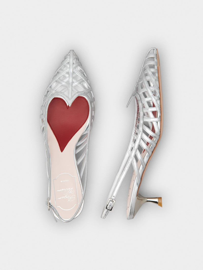I Love Vivier Multistrap Slingback Pumps in Leather 4