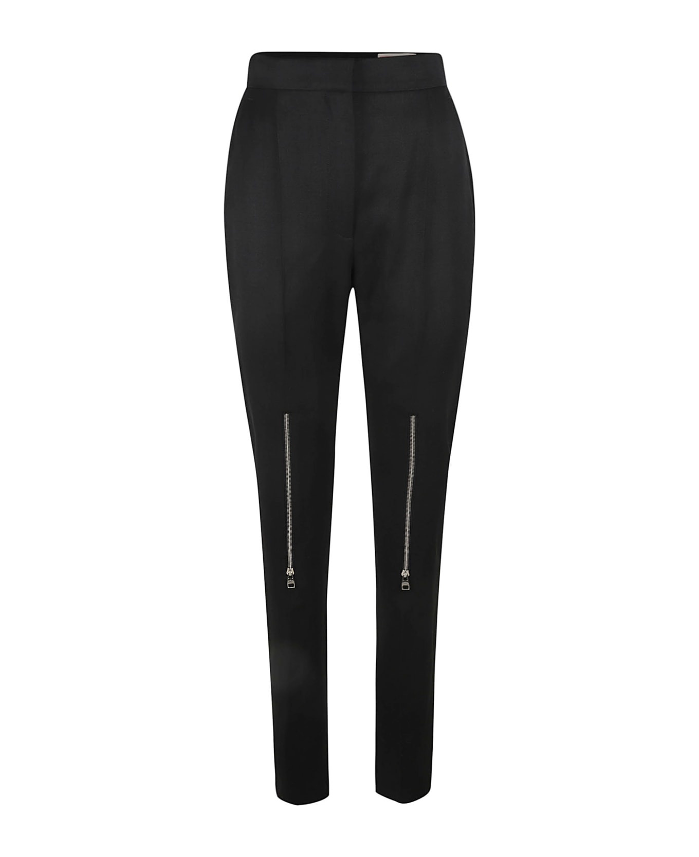 Zip Applique Regular Plain Trousers - 1