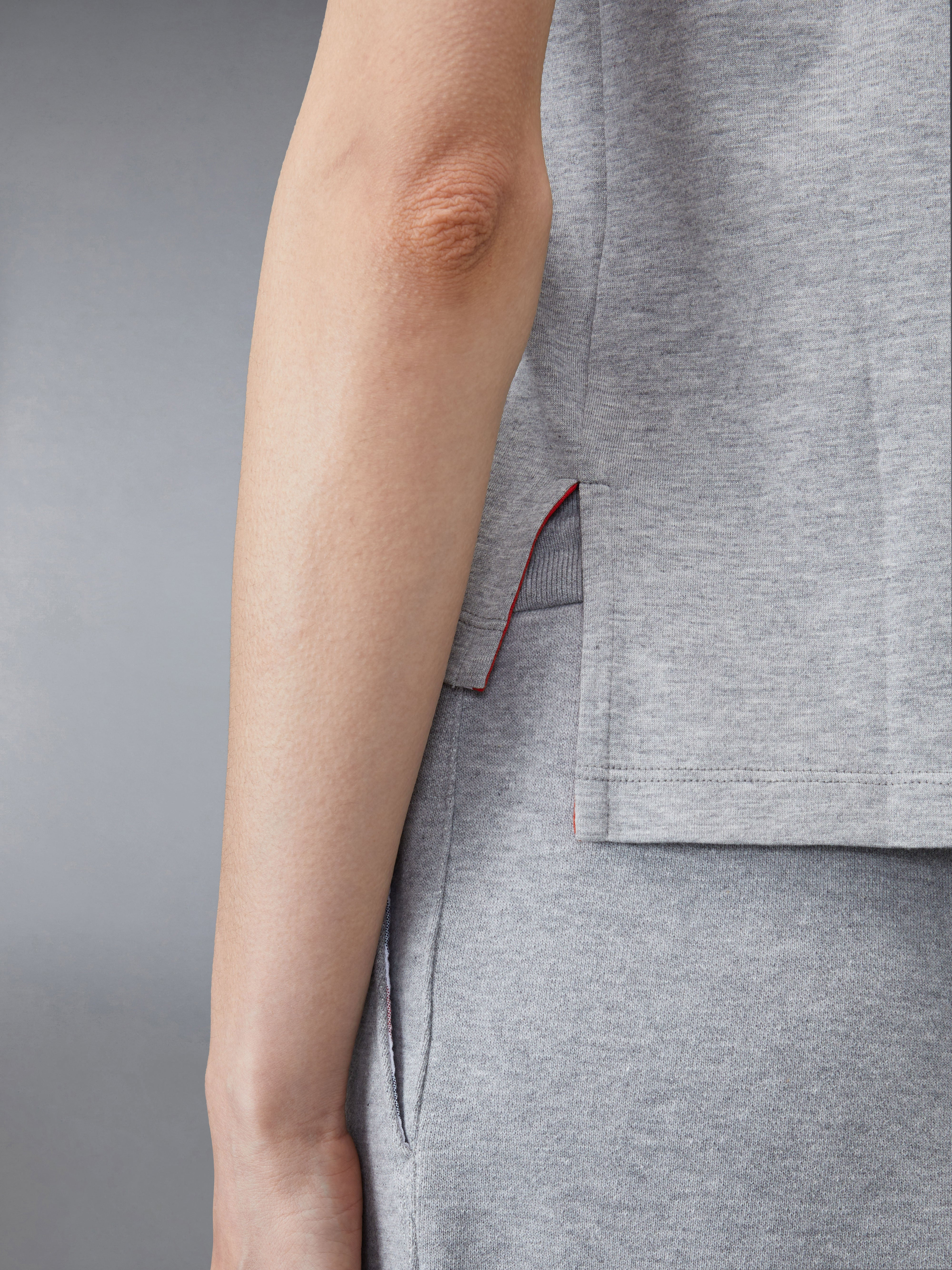 Light Grey Lightweight Jersey Side Slit Relaxed Fit Short Sleeve Tee - 6