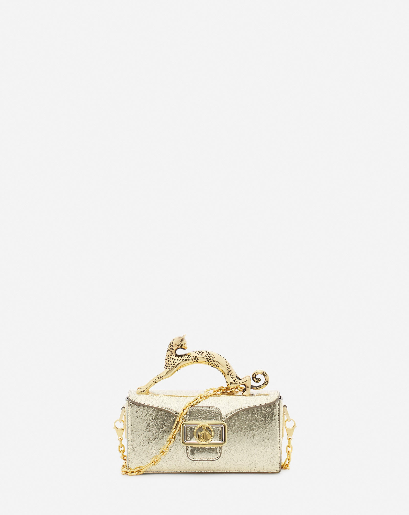 NANO PENCIL CAT BAG IN CRACKLED METALLIC LEATHER - 3