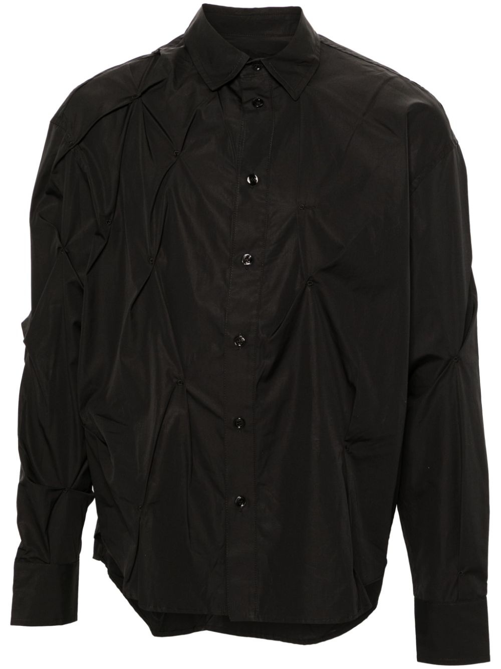 pinched-detail poplin shirt - 1