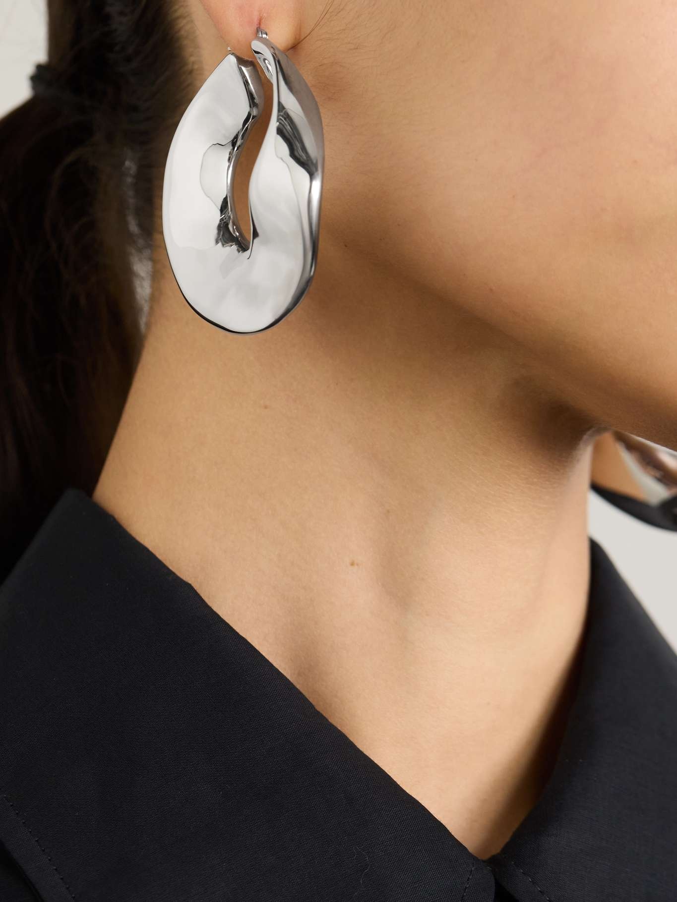 Silver-tone hoop earrings - 2