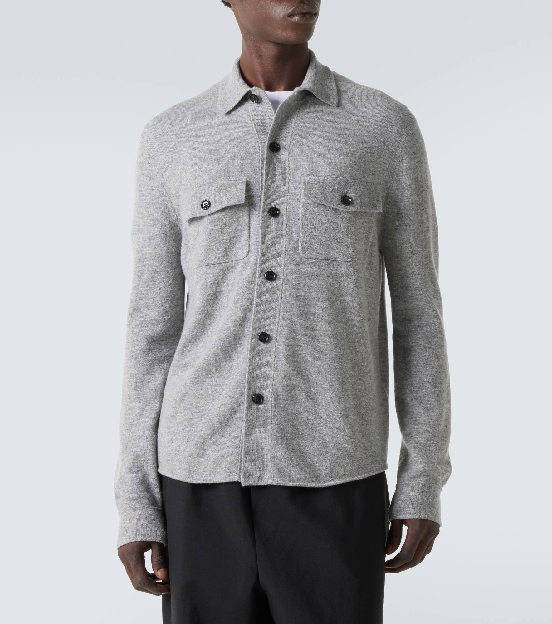 Wool and cashmere overshirt - 3