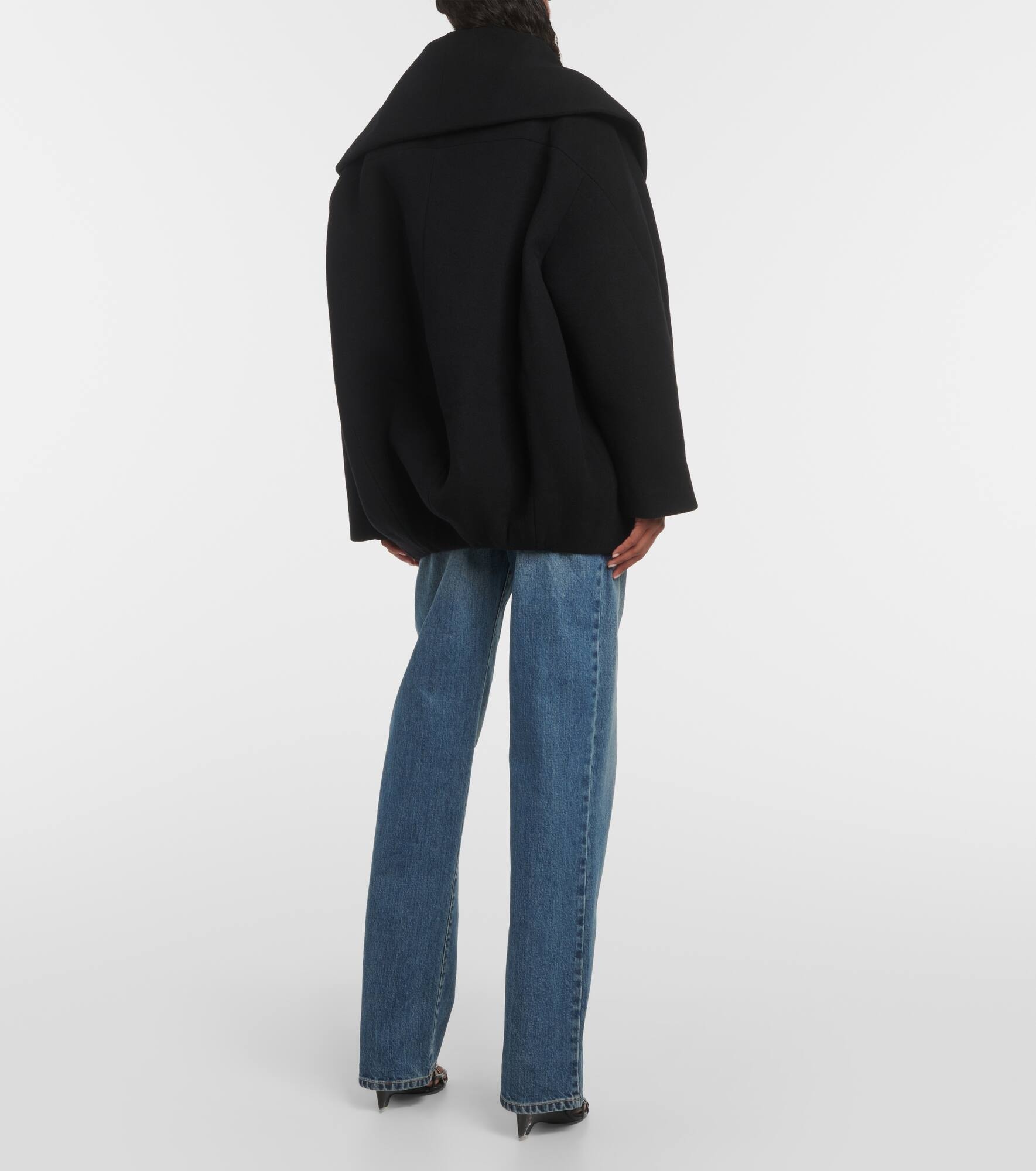 Cocoon wrap virgin wool coat - 3