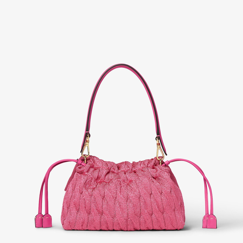 Mamma Baguette Medium Fuchsia cable-knit bag 3