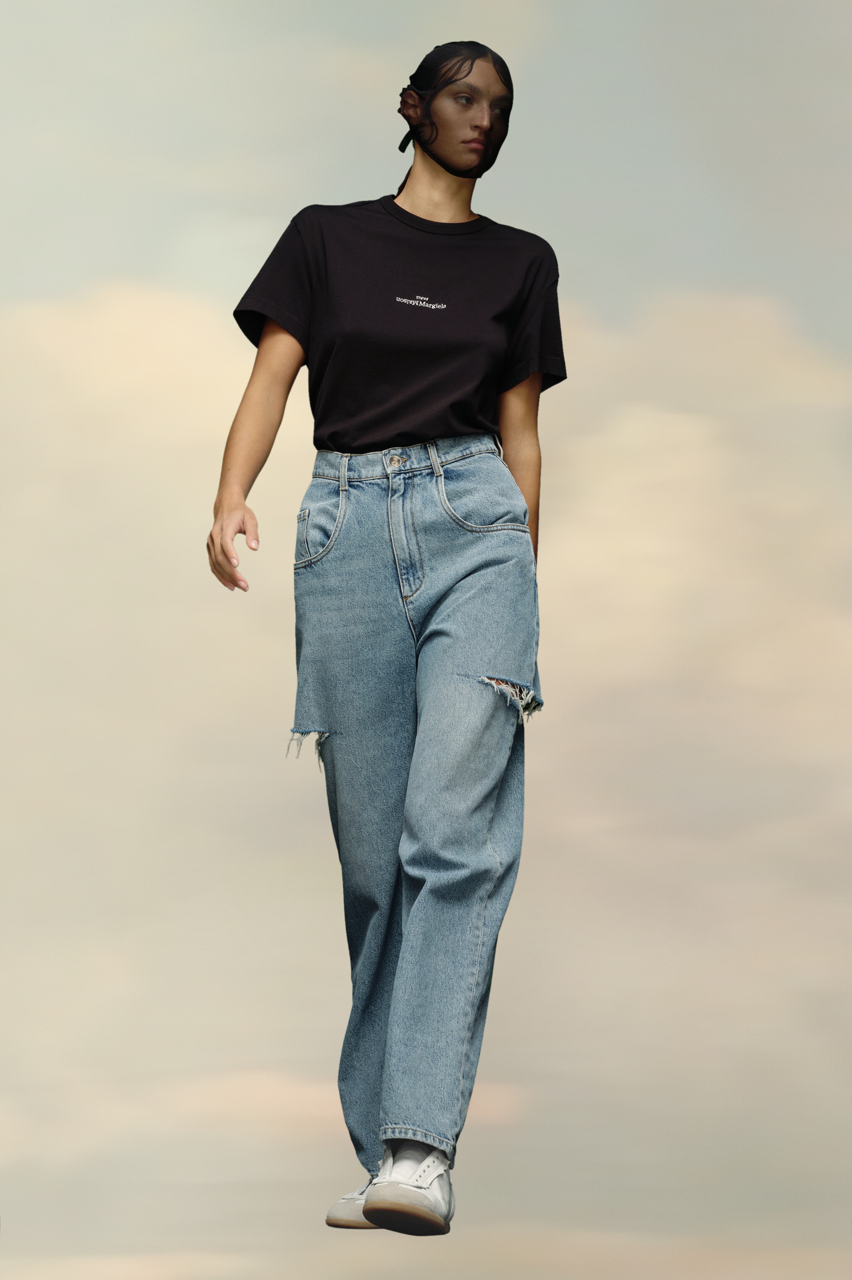 Maison Margiela Denim jeans with slash details | REVERSIBLE