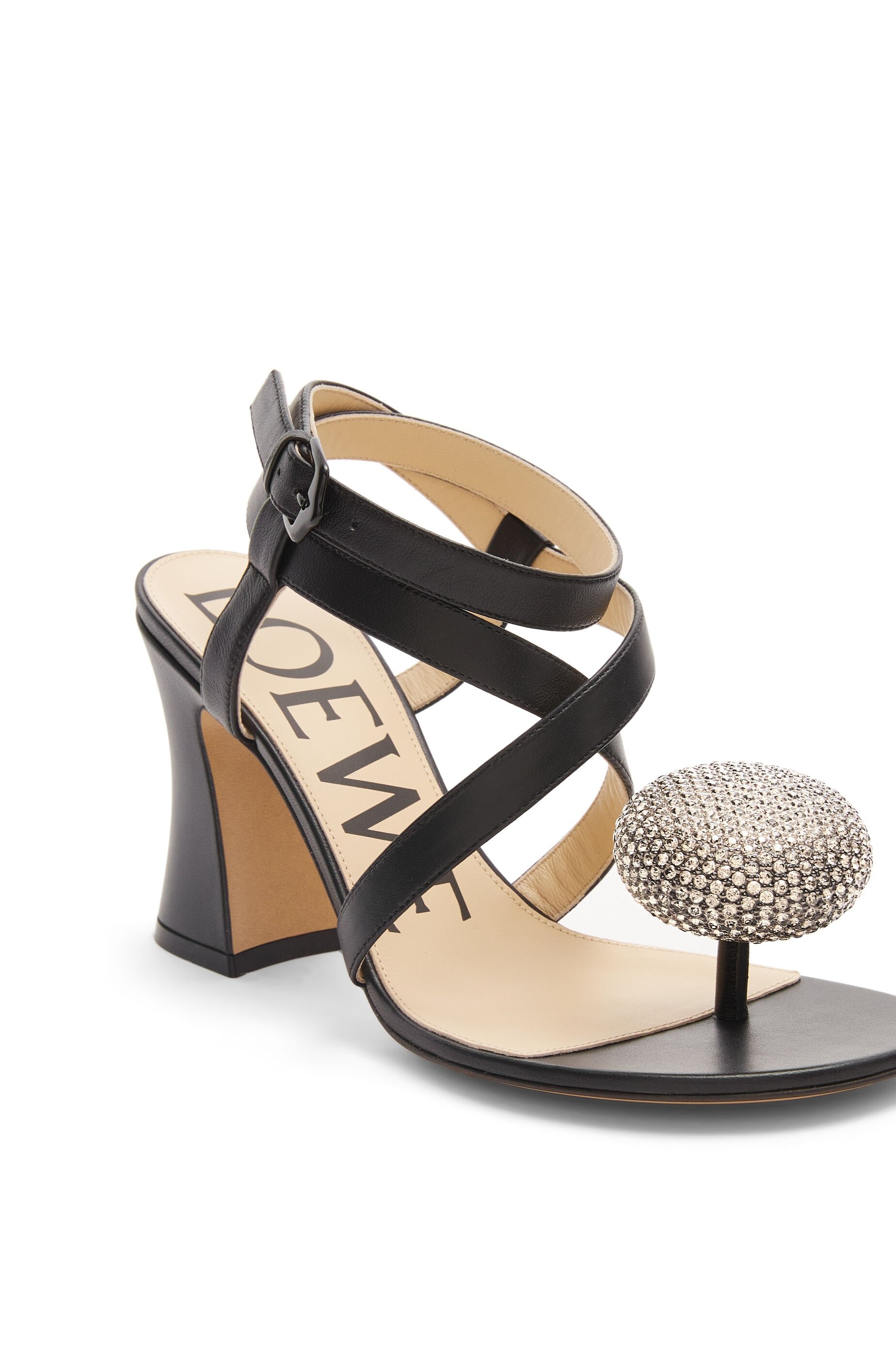 Calle Pebble sandal in lambskin and rhinestones - 4