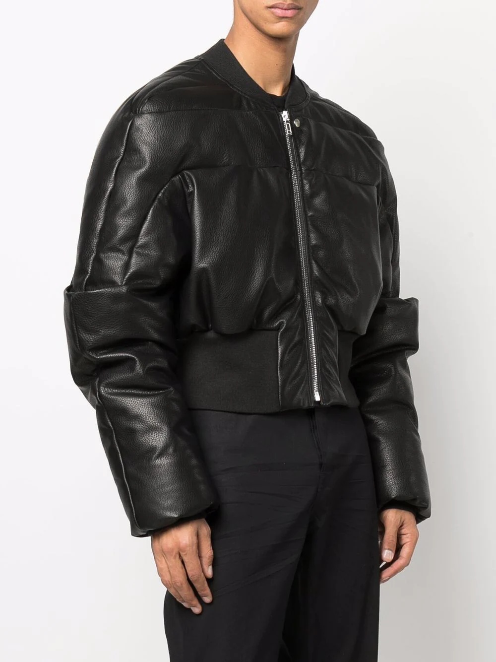 Girdered cropped bomber jacket - 3