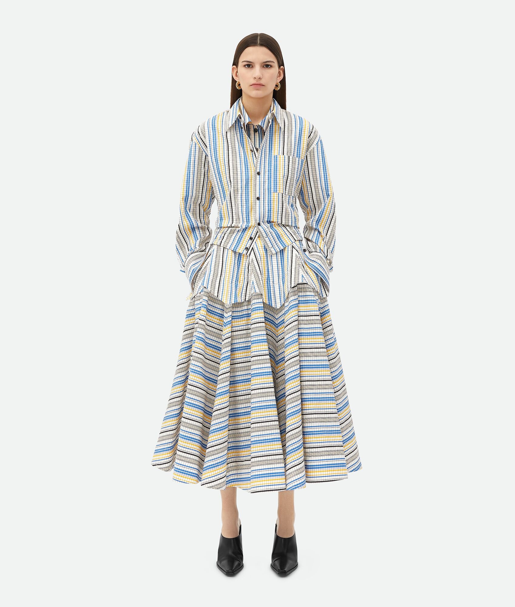 Checked Double Layer Cotton Skirt - 4