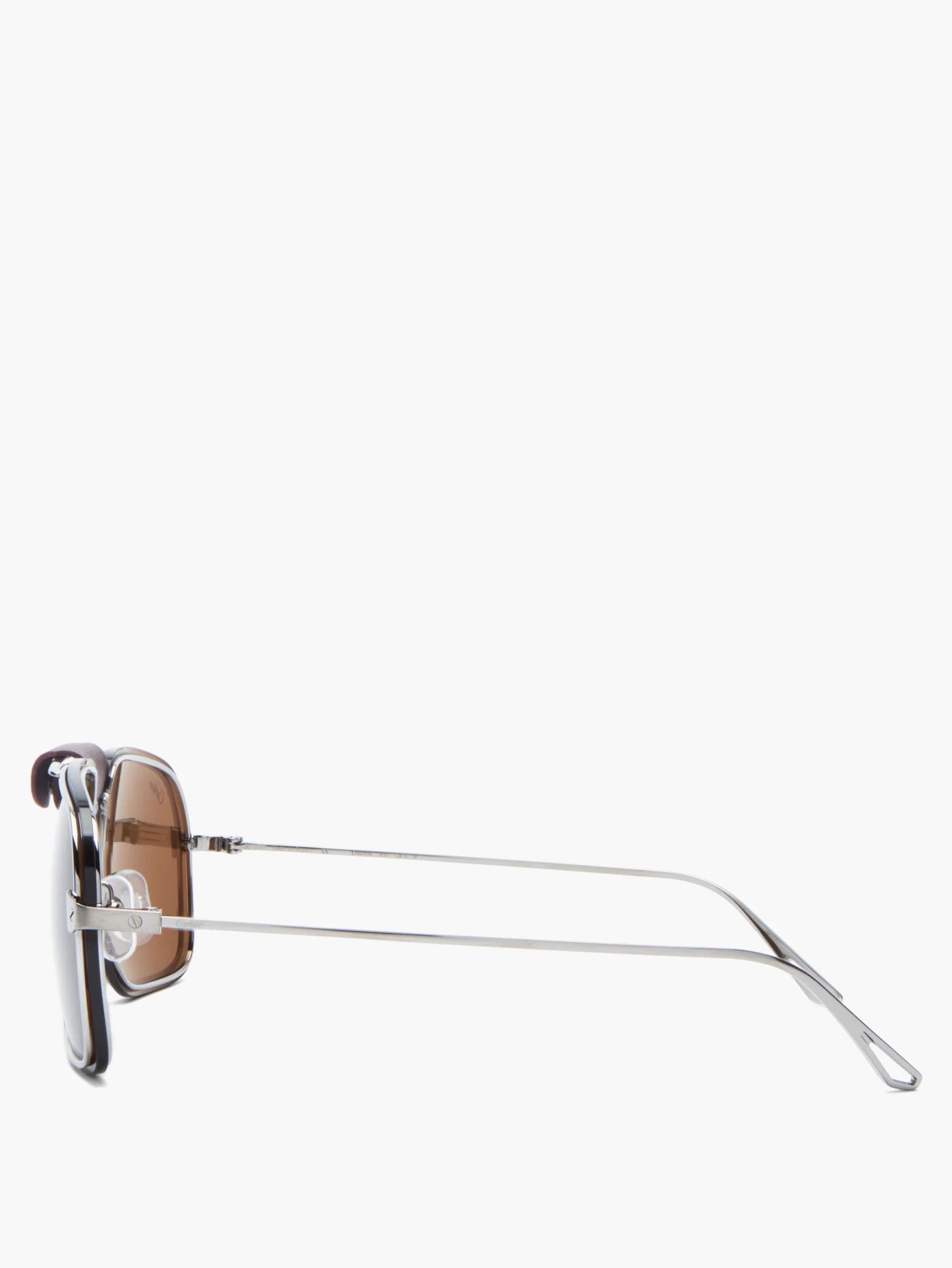 Santos de Cartier aviator metal sunglasses - 3