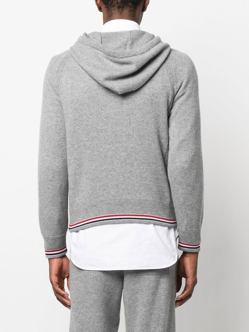 cashmere knitted zip-up hoodie - 4