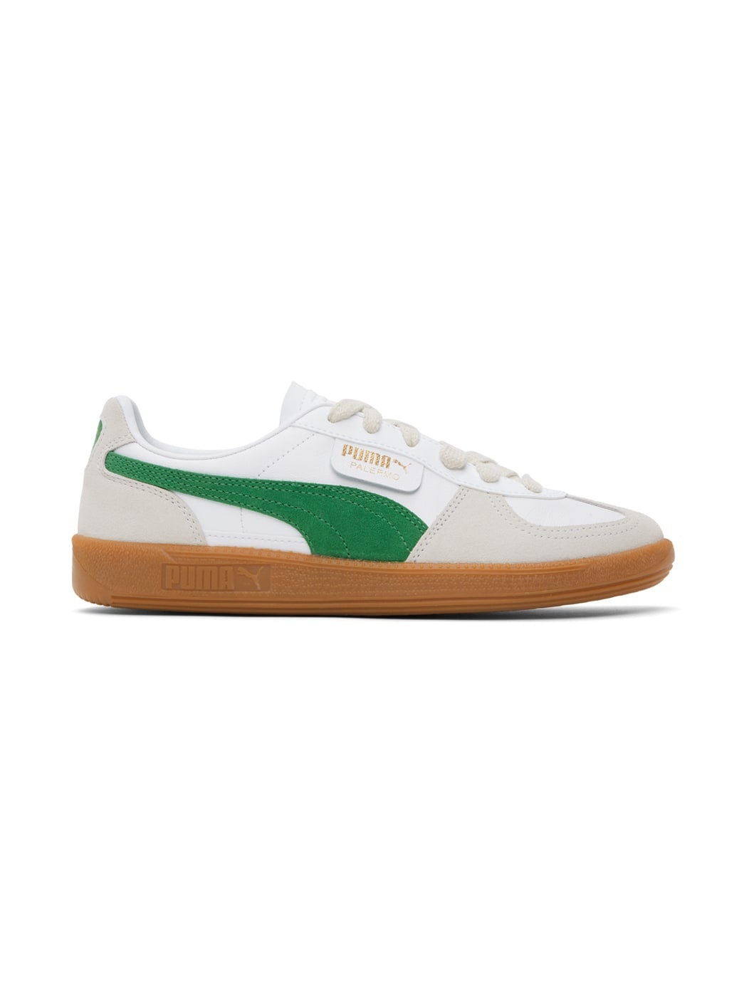 Off-White & Green Palermo Leather Sneakers - 1