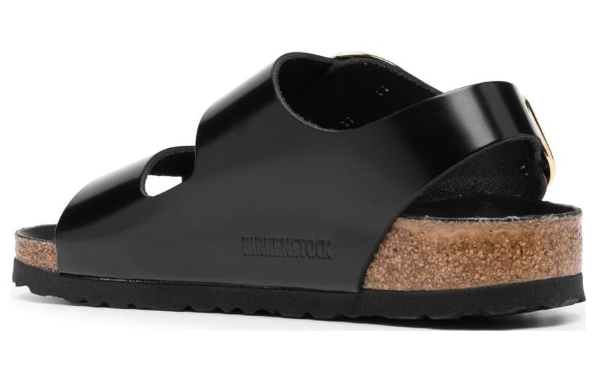 Birkenstock Milano Big Buckle Natural Leather Narrow Fit Sandals 'Patent High Shine Black' 1024211 - 4