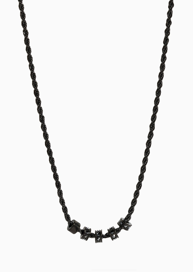 Gunmetal Stainless Steel Chain and Rondelle Necklace 1