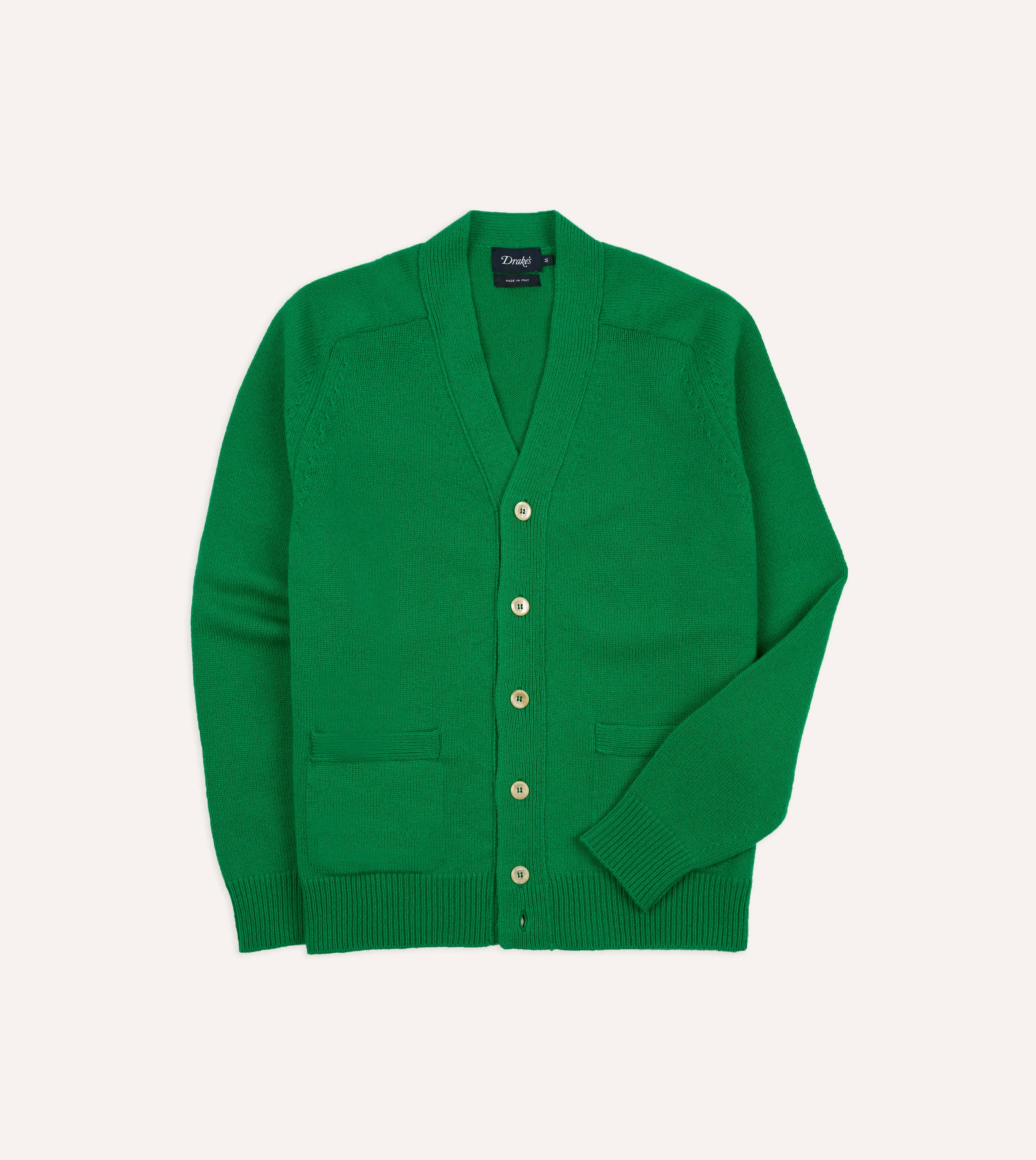 Green Lambswool 6 Button Cardigan - 1