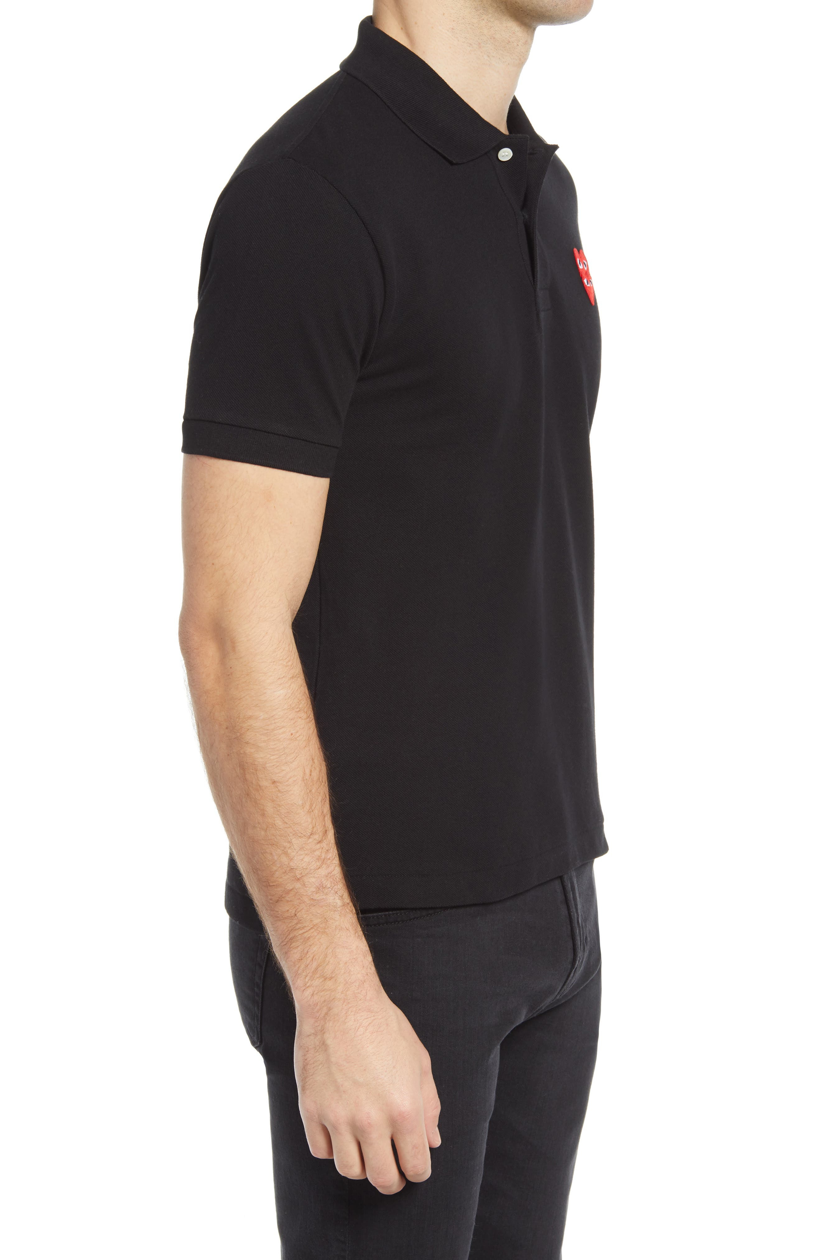 Layered Hearts Short Sleeve Appliqué Polo - 3