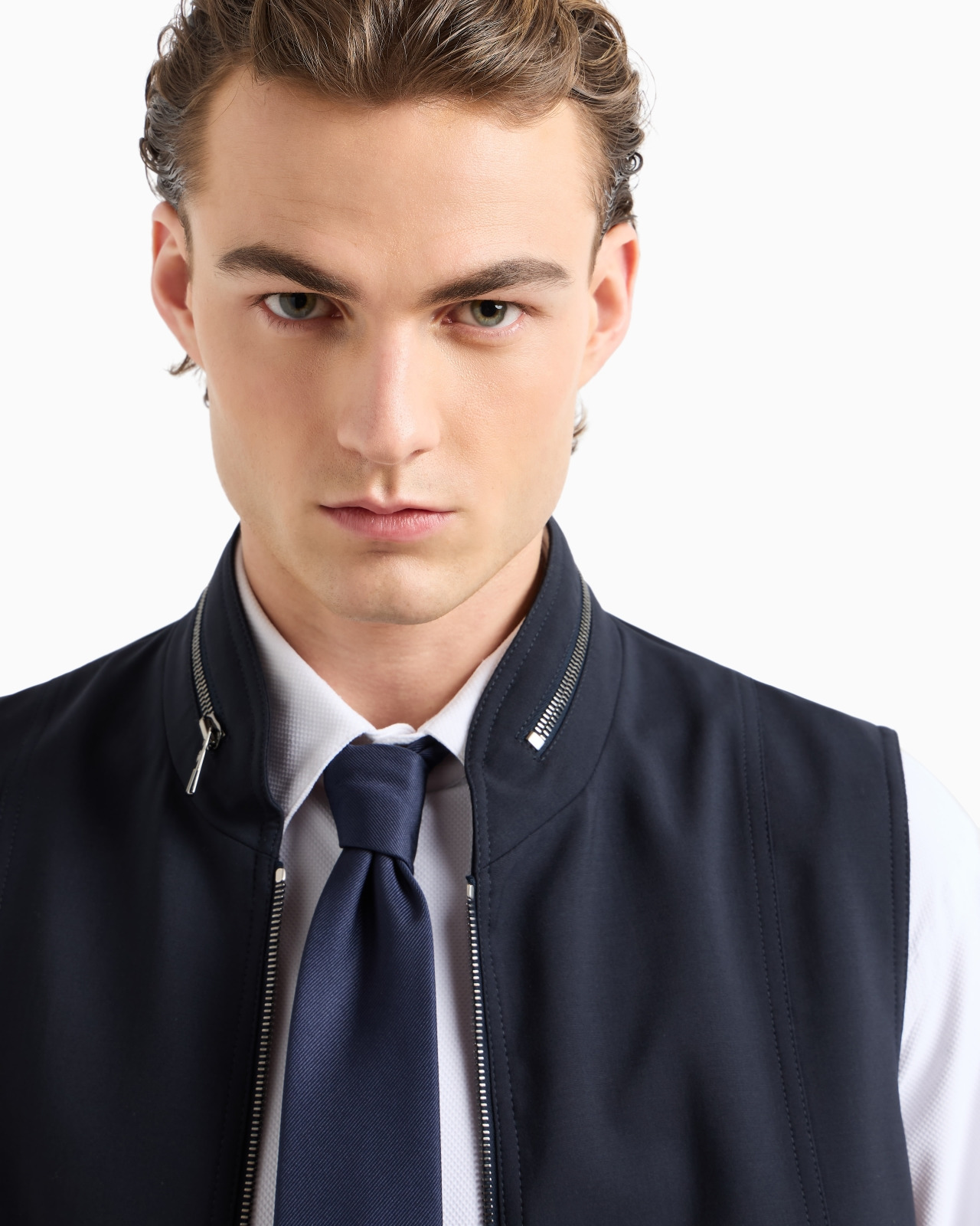 SLIM-FIT SHIRT IN MICRO-TEXTURED JERSEY - 5