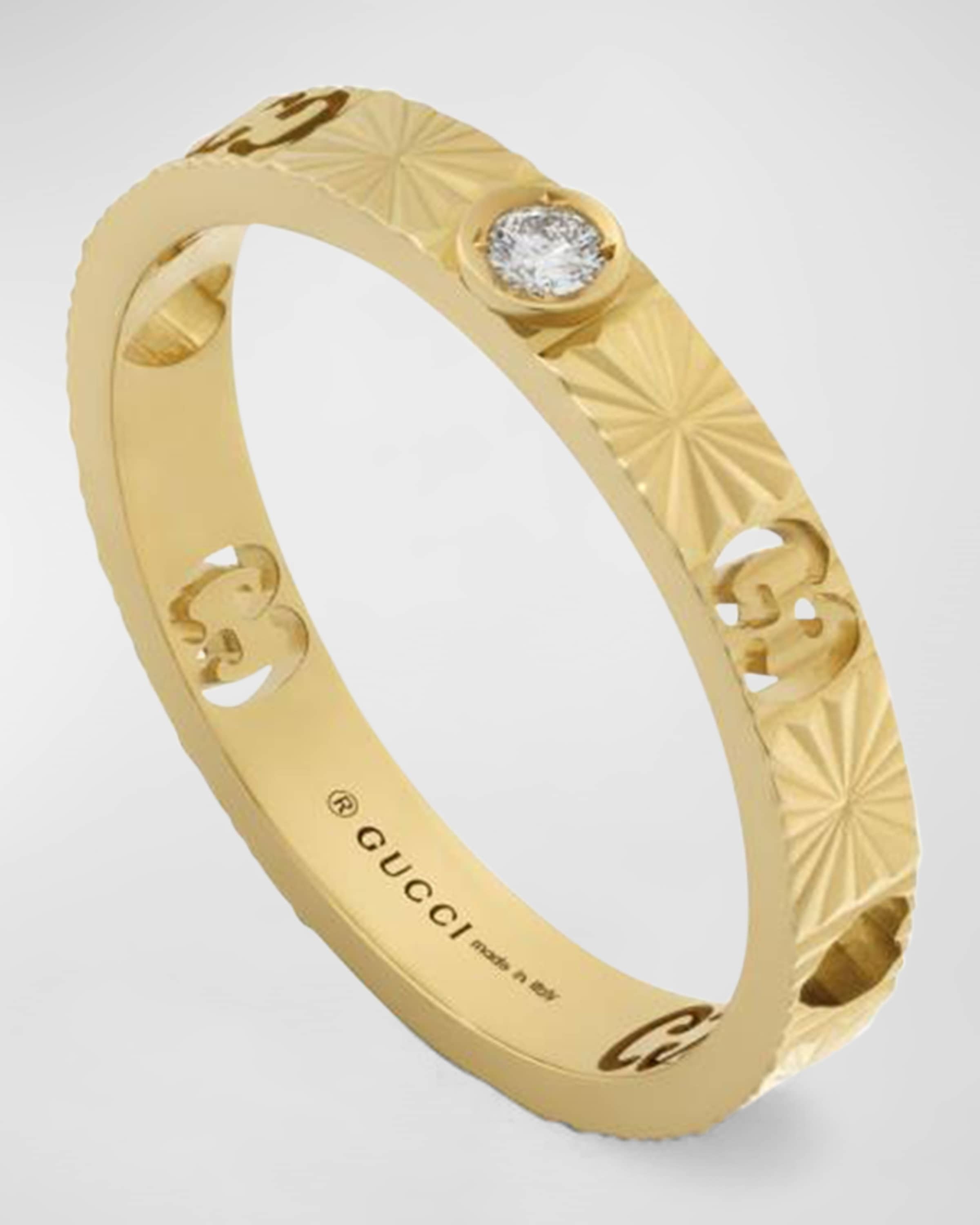 18k Yellow Gold Icon Diamond Heart Ring - 1