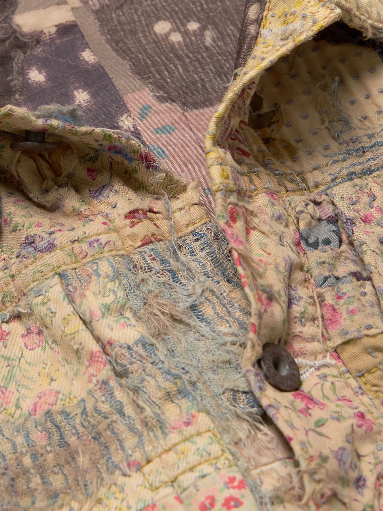 Boro Distressed Patchwork Cotton and Linen-Blend Jacket Beige - 4