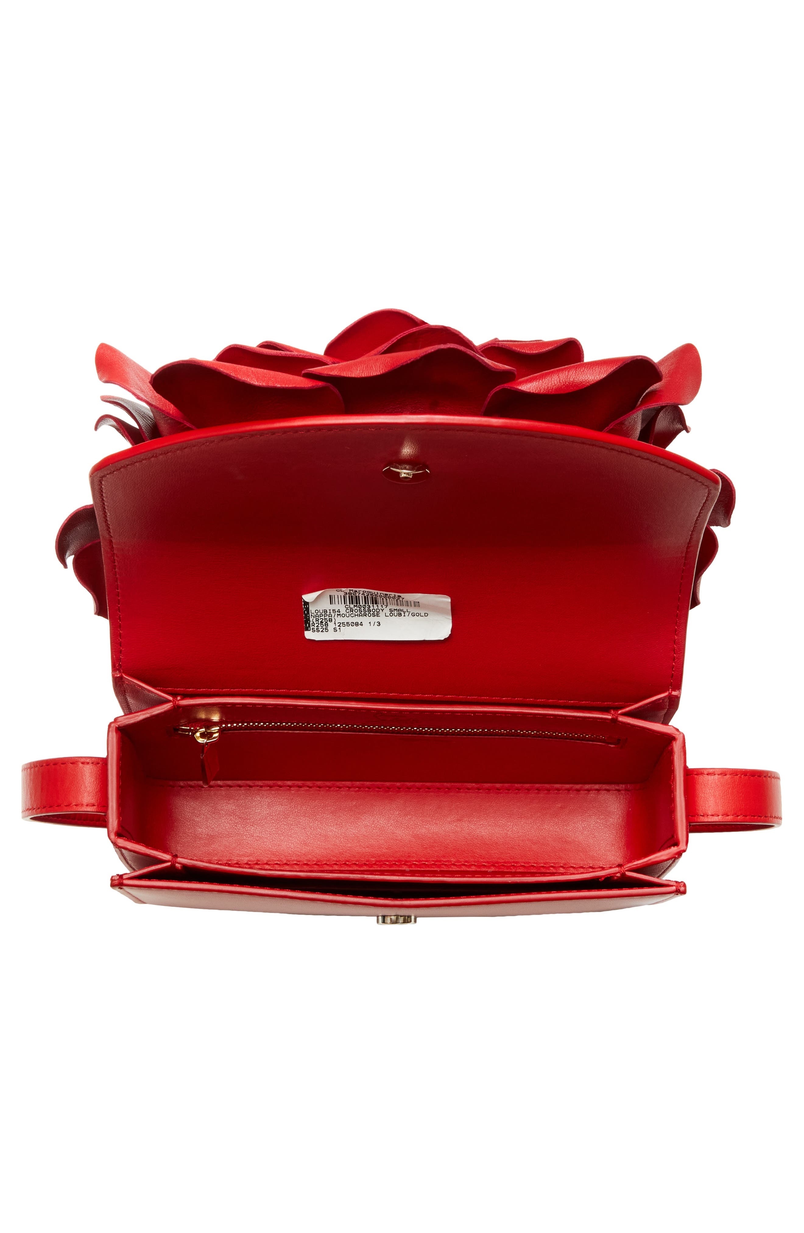 Christian Louboutin Small Loubi54 3D Rose Leather Crossbody Bag in R258 Loubi/Gold at Nordstrom - 5