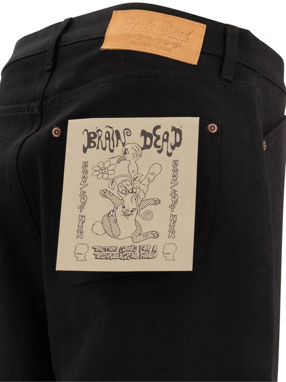 logo-patch cotton jeans - 4
