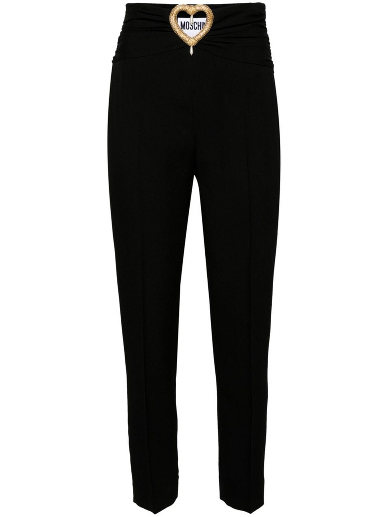 heart cut-out tailored trousers 1