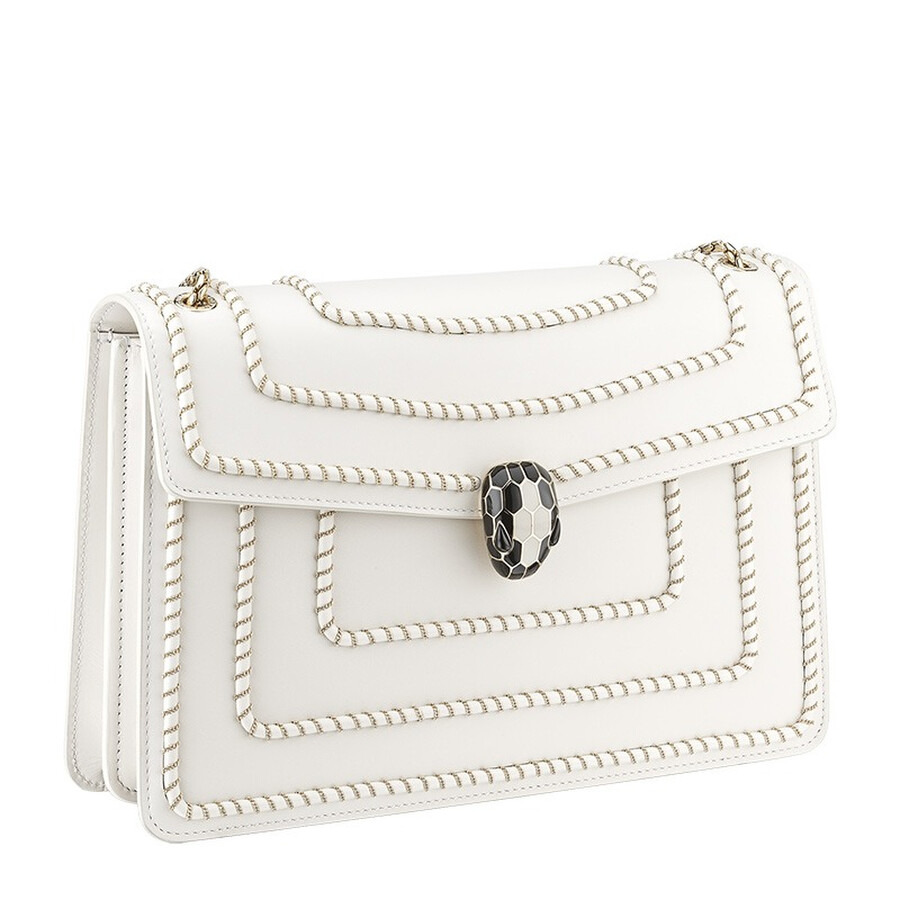 Bvlgari Serpenti Forever Woven Chain Leather Shoulder Bag - 2