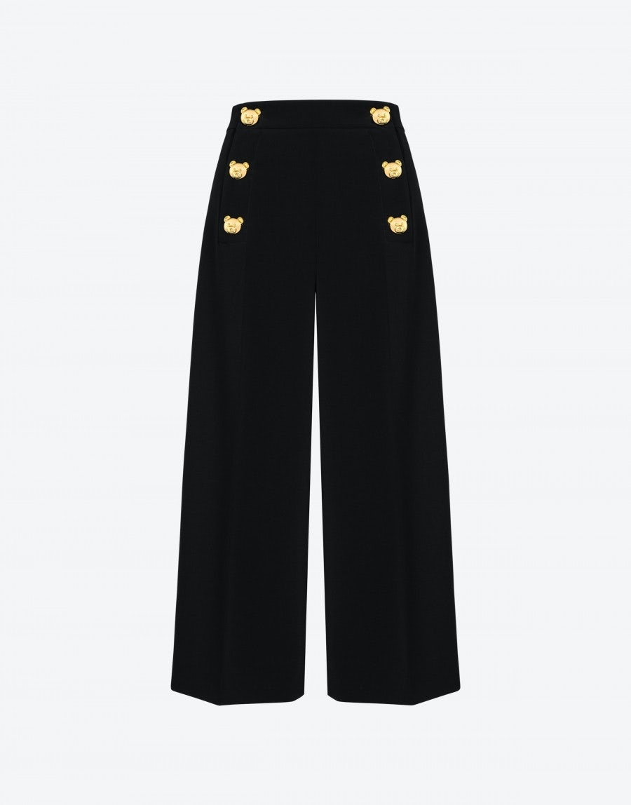 TEDDY BUTTONS CREPE CROPPED TROUSERS - 1