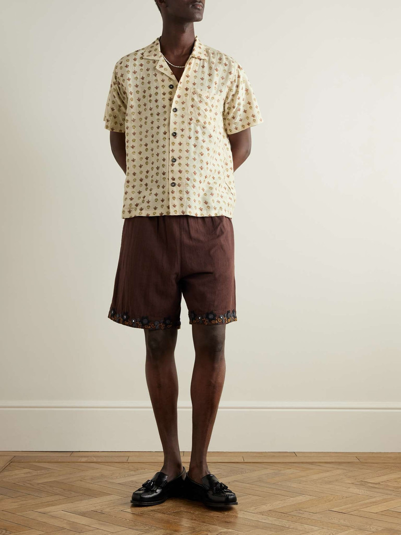 KARTIK RESEARCH Camp-Collar Embroidered Silk Shirt outlook