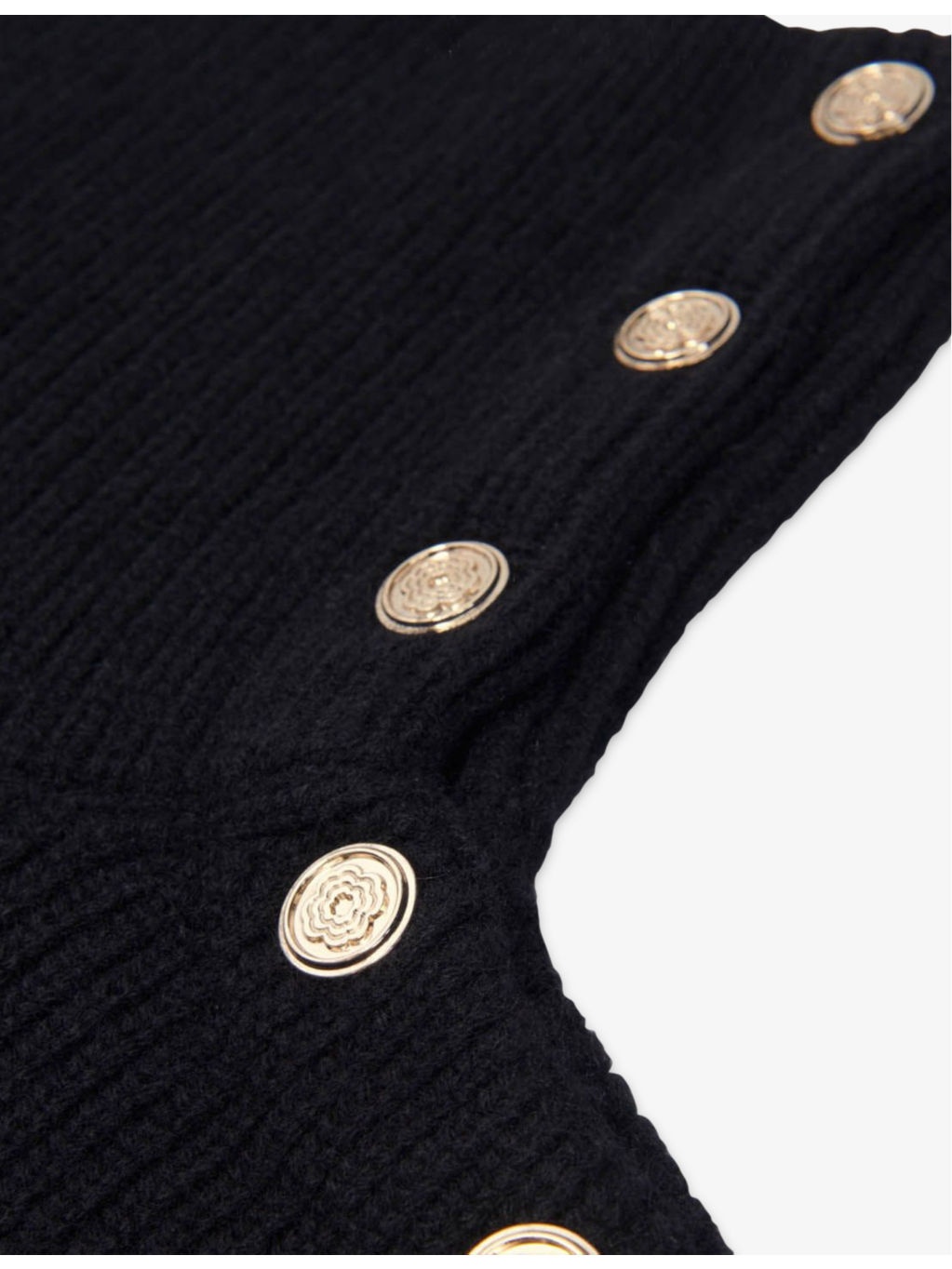 Button-embellished ribbed wool and cashmere-blend collar - 3