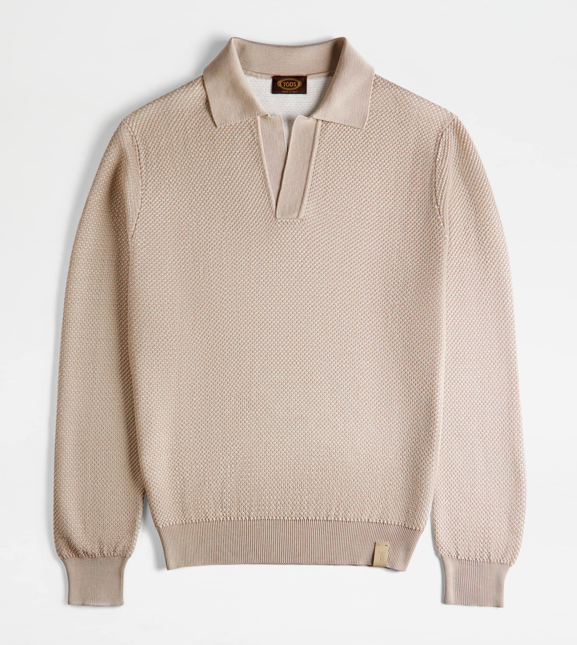 POLO SHIRT IN KNIT - BEIGE - 1