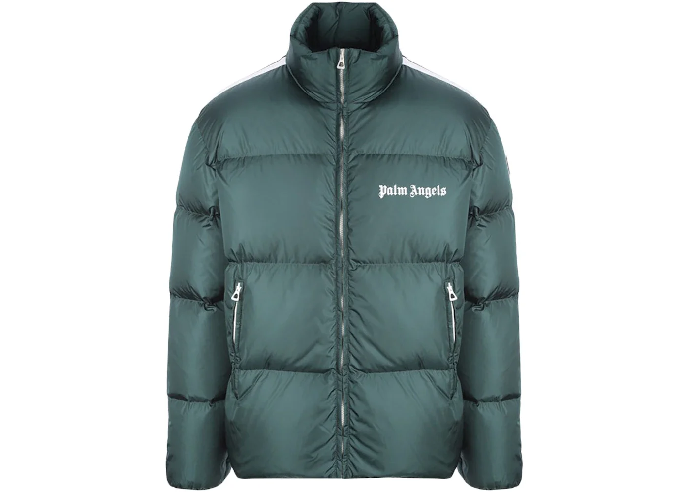 Palm Angels Classic Track Down Jacket Green/White - 1