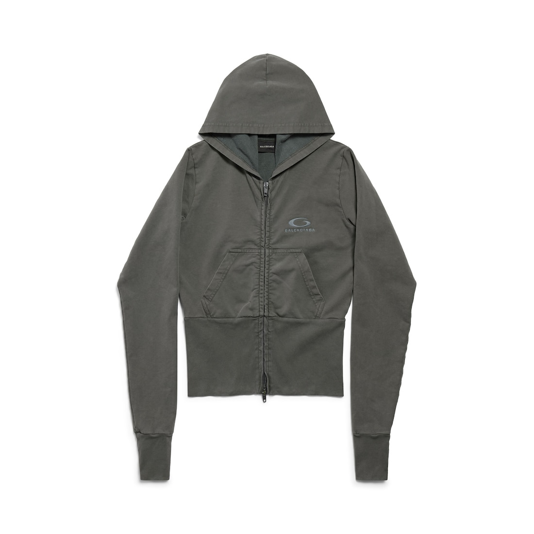 Women's Loop Sports Icon High Rib Zip-up Hoodie in Grey - 1