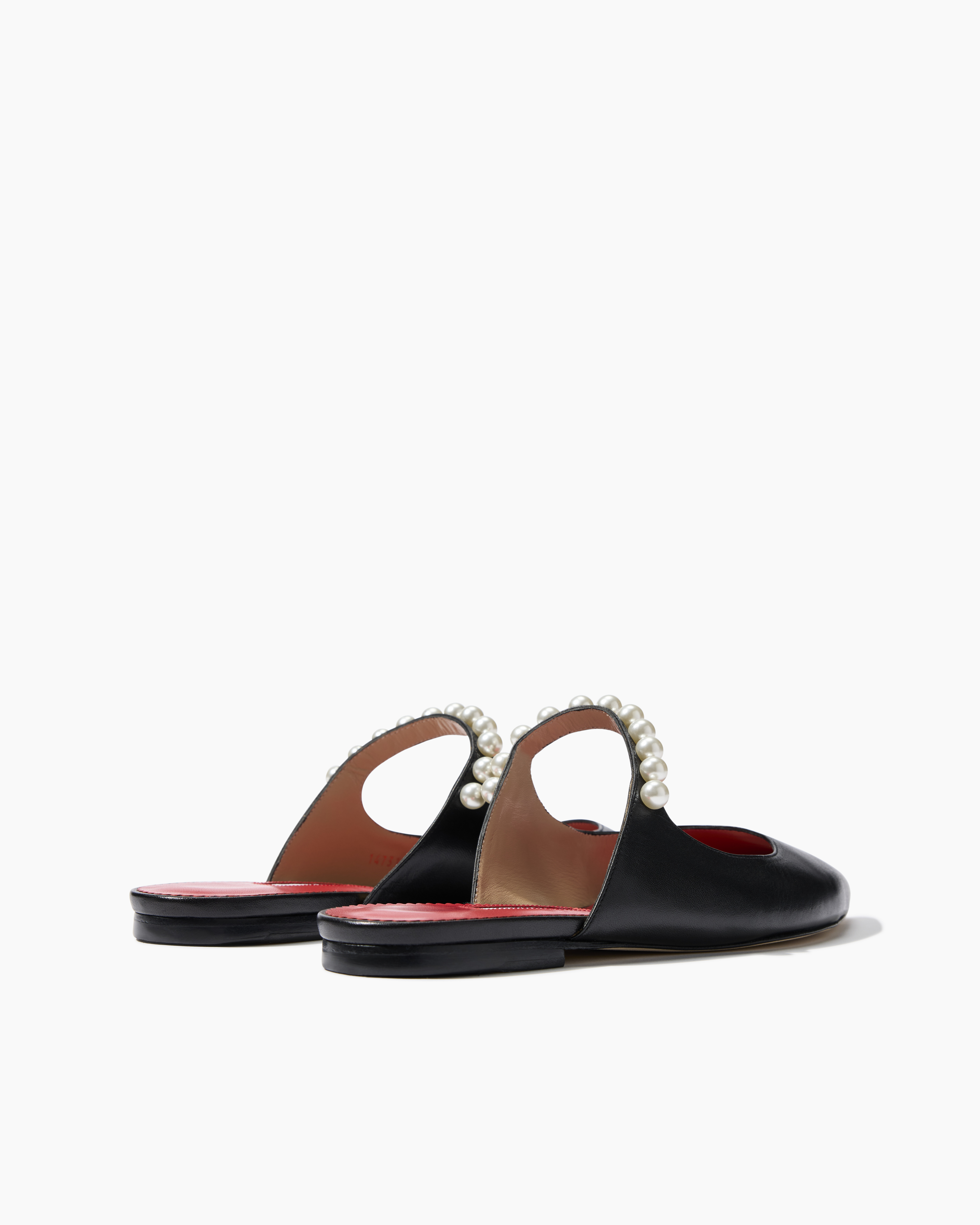 Flat Mule with Pearl-Embellishment - 4