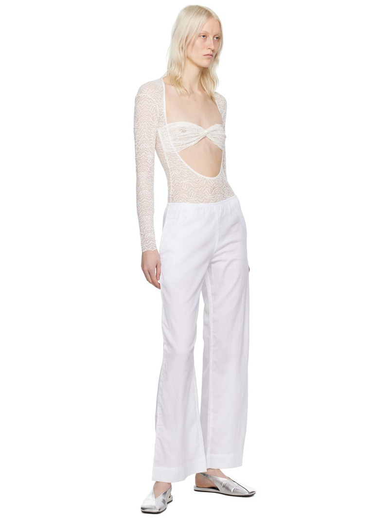 LESET White Yoko Pocket Lounge Pants outlook
