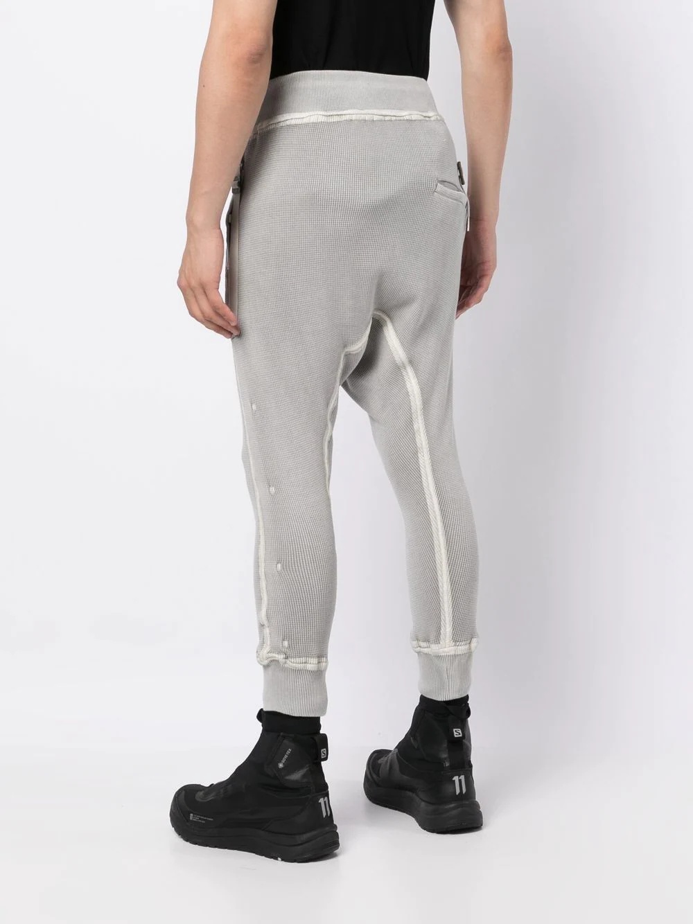 contrasting-trim detail track pants - 4