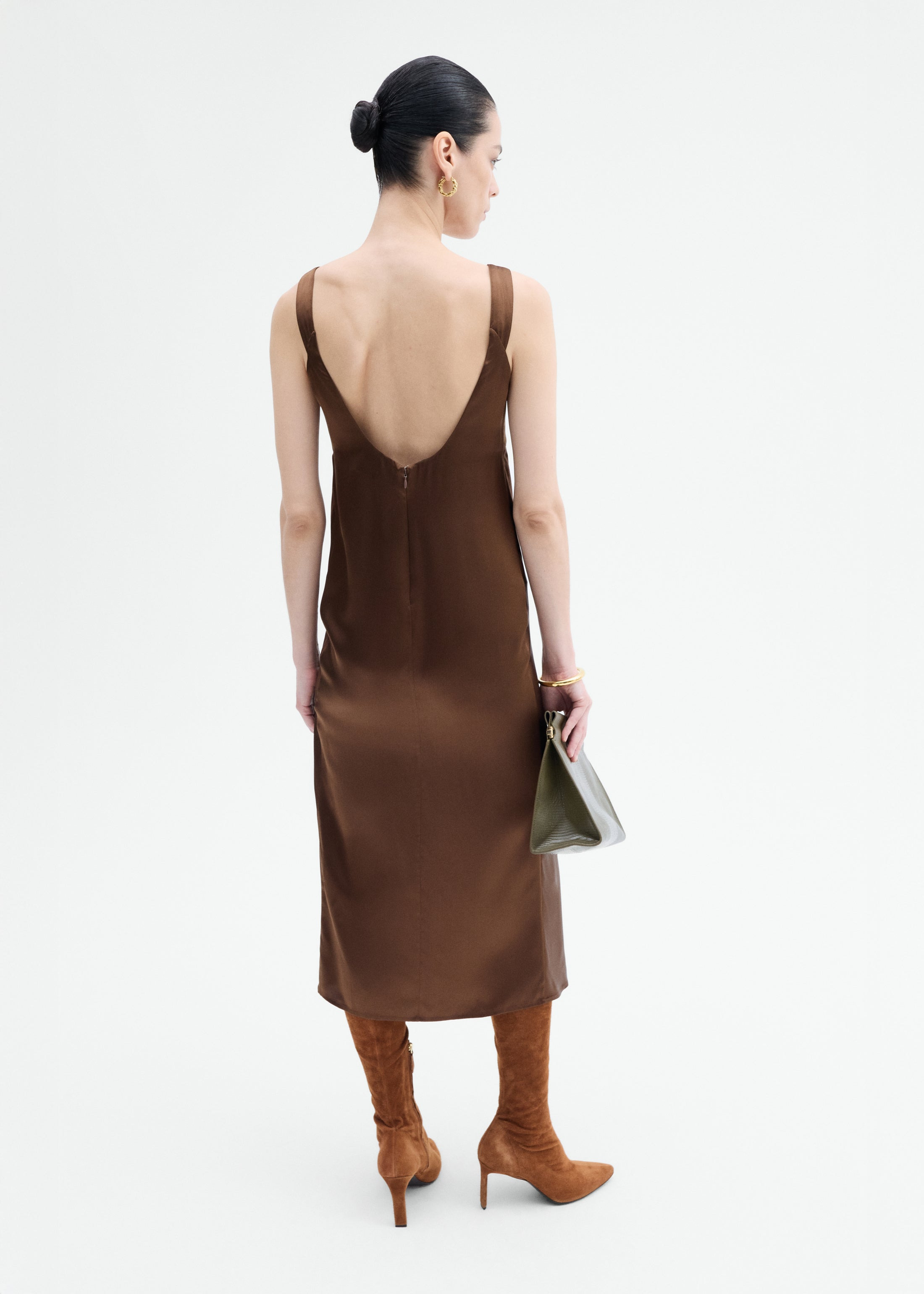 Silk Slip Midi Dress - 3