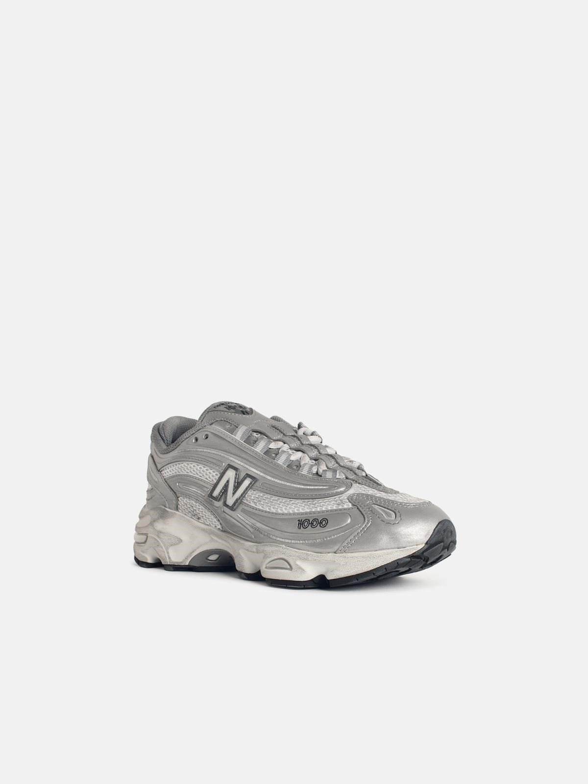 '1000' SILVER FABRIC BLEND SNEAKERS - 2