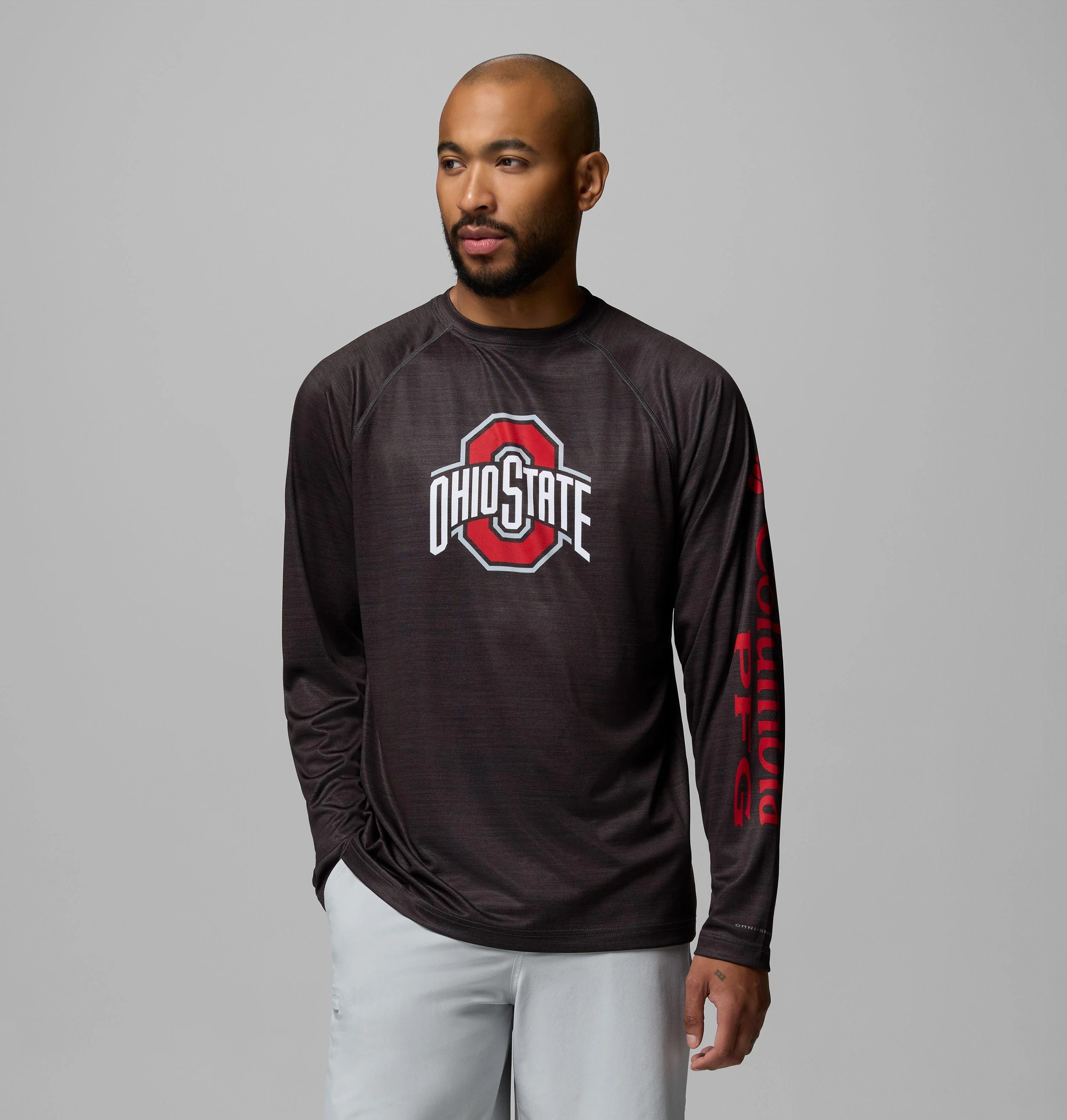Men's Collegiate PFG Terminal Tackle Heather Long Sleeve Shirt - Ohio State - 1