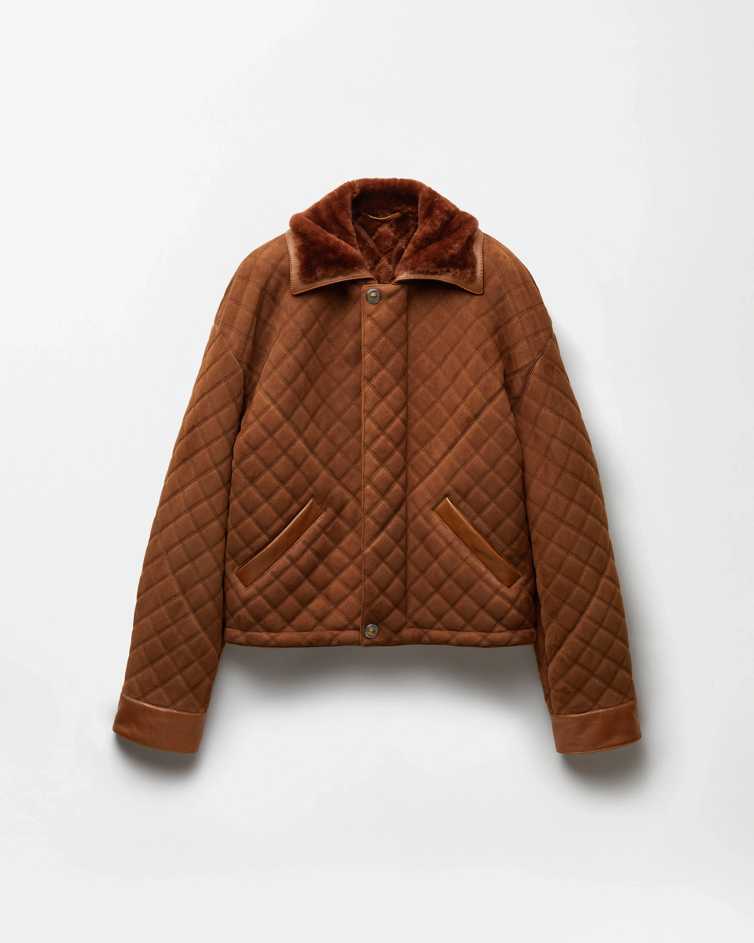 Suede & Shearling Quilted Blouson - 1