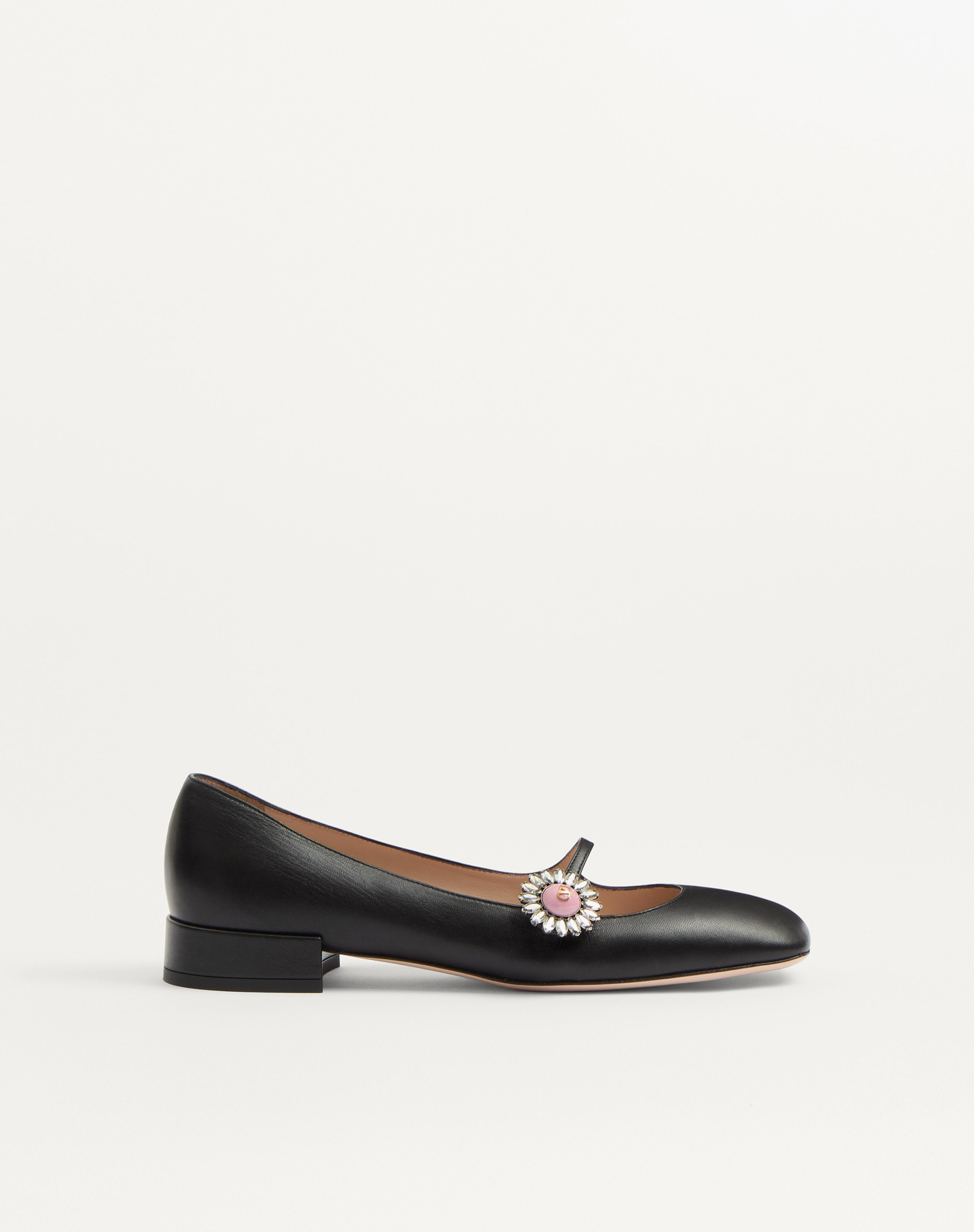 MARY-JANE PRESHOES BALLERINA IN KIDSKIN WITH JEWEL BUTTON 20MM - 1