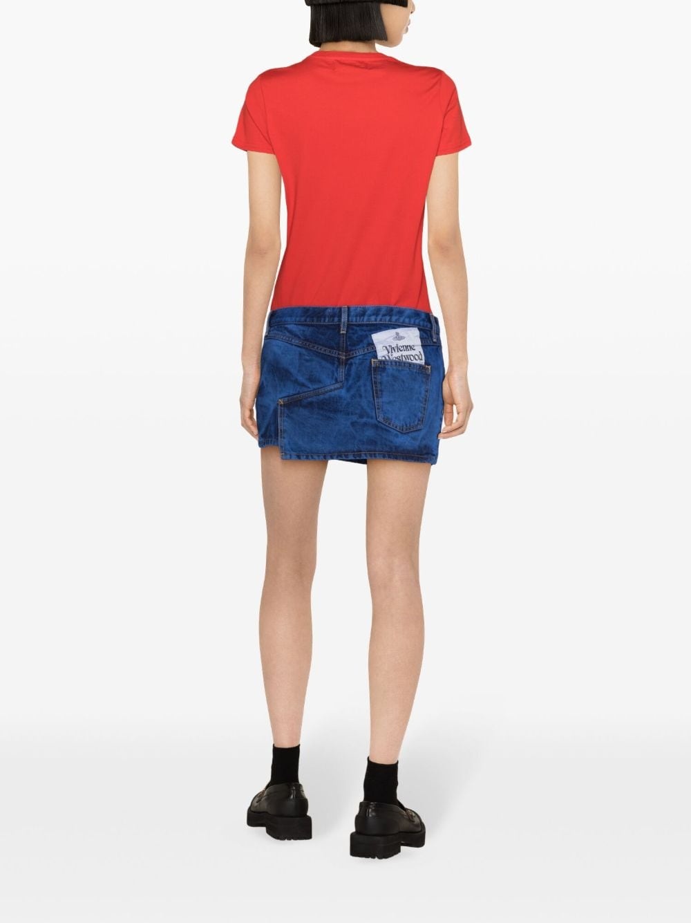 tie-dye denim miniskirt - 4