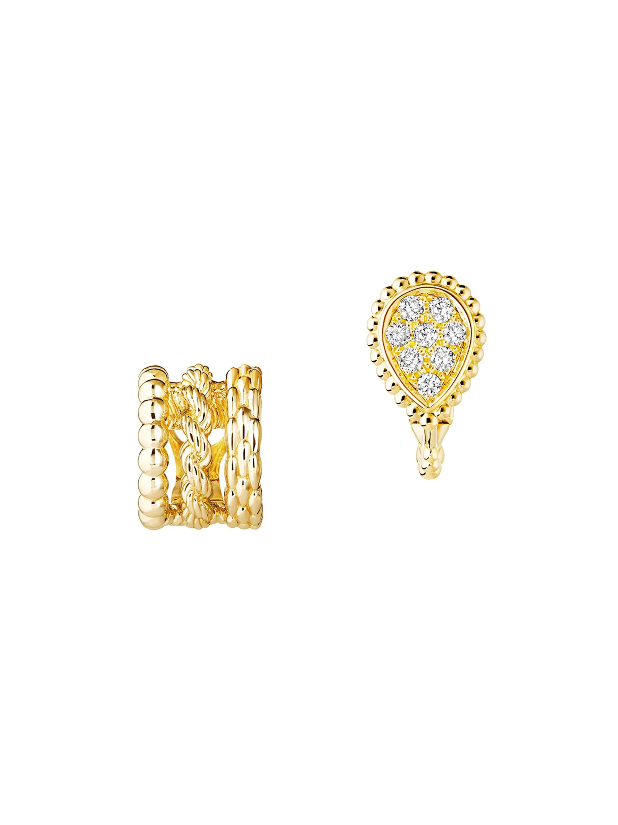 Women's Serpent Bohème 18K Yellow Gold & 0.13 TCW Diamond Mismatched Earrings - Yellow Gold - 1