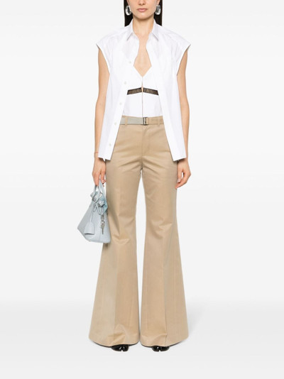 sacai flared belted trousers outlook
