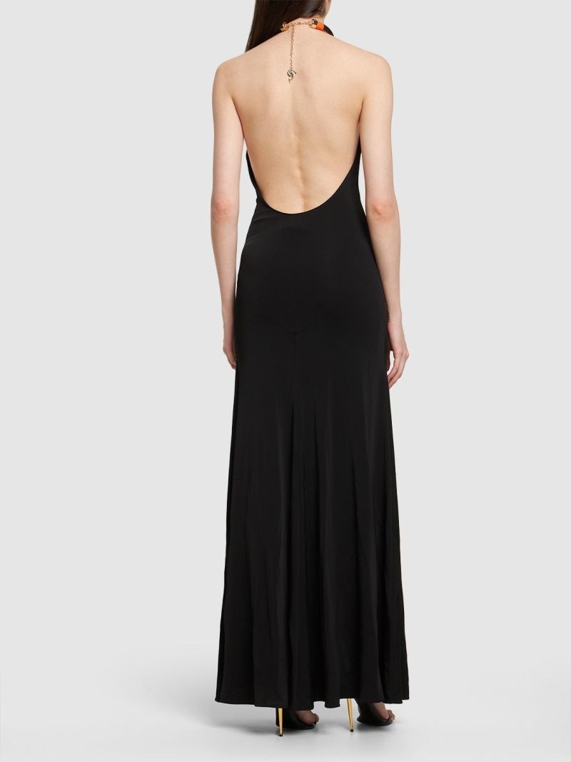 Long jersey halter long dress - 3