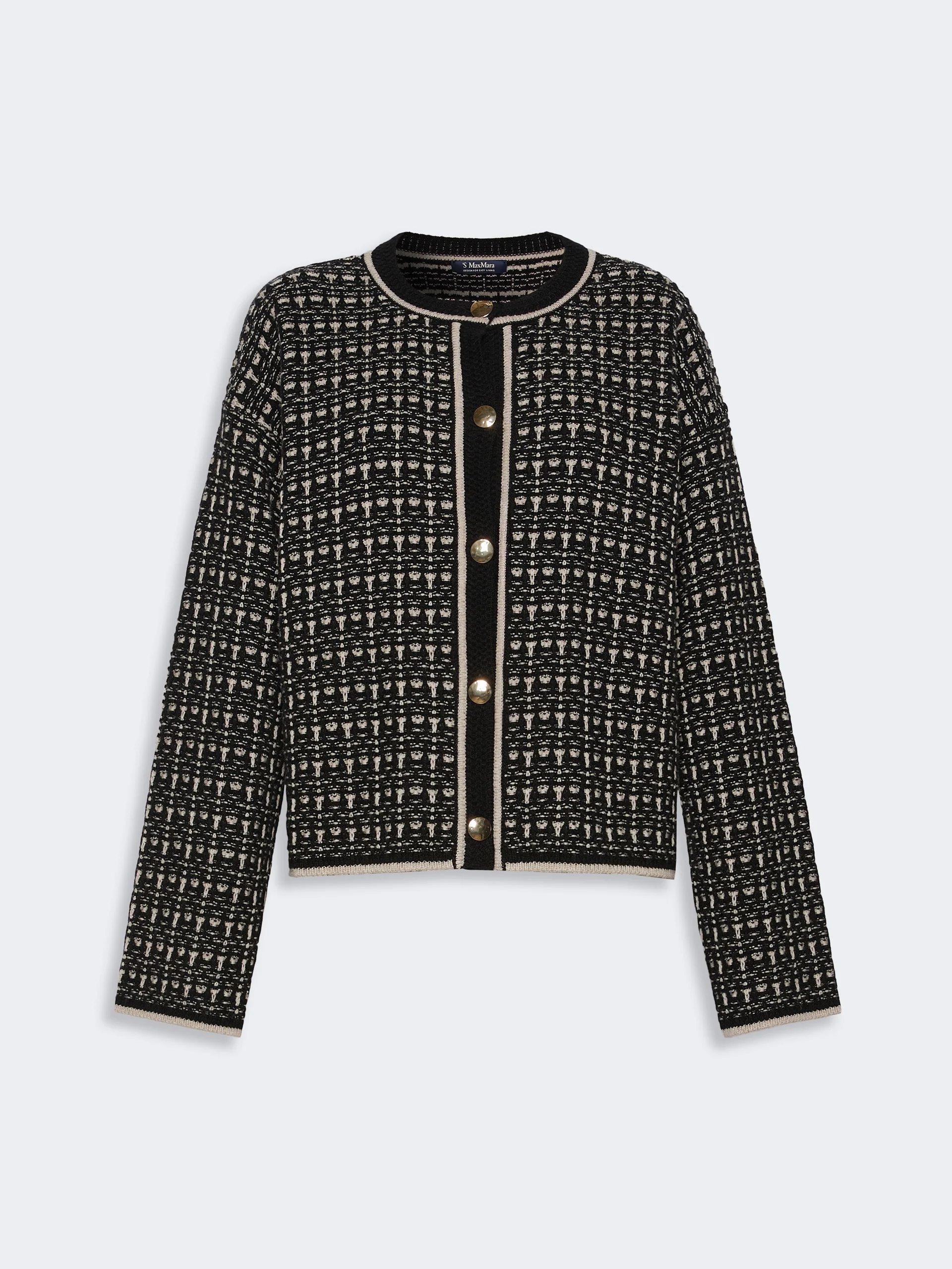 AMICO Wool and cashmere boxy cardigan - BLACK - 1