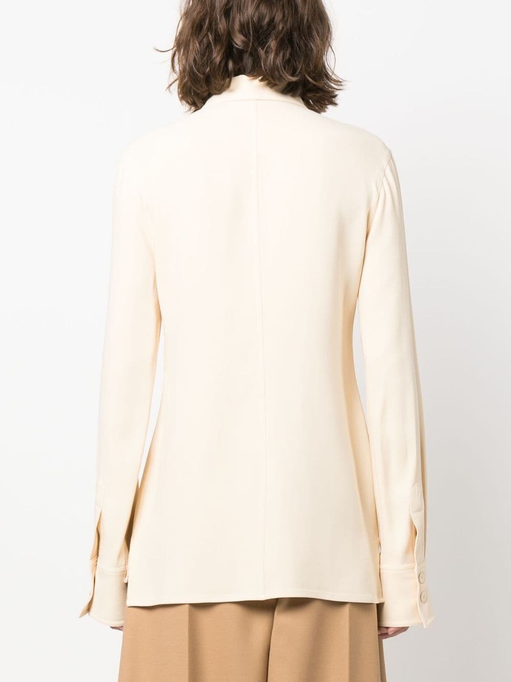 pointed-collar button-up shirt - 4
