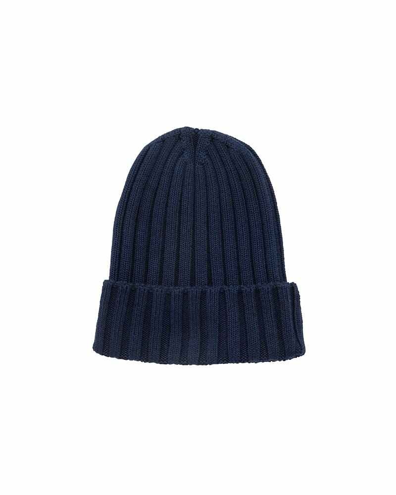 KNIT CAP COTTON NAVY - 2